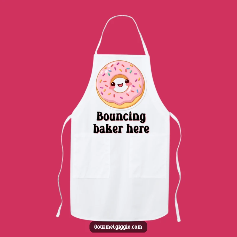 Funny Donut Bounce Apron: Playful Sprinkled Kitchen Wear