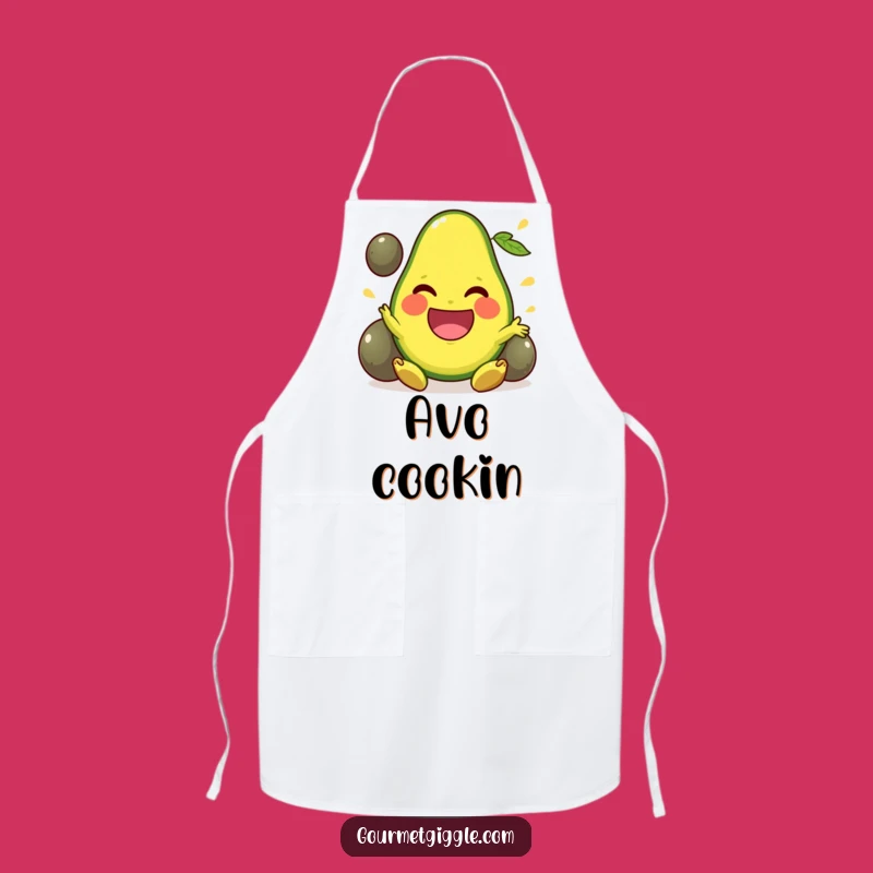 Funny Avocado Juggling Apron: Happy Fruit for Kitchen Fun