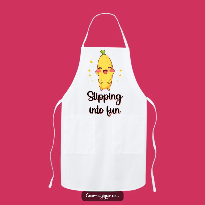 Funny Banana Splitting with Laughter Apron - Cook Up Some Comedy in the Kitchen