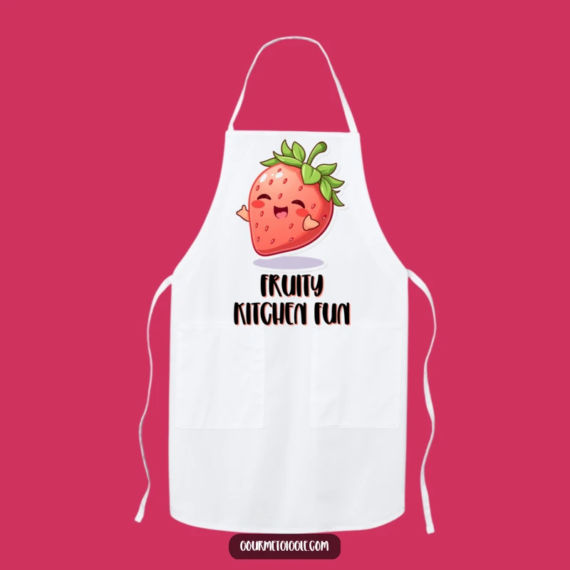 Funny Strawberry Apron: Giggling Chef, Playful Fruit, Kitchen Gift