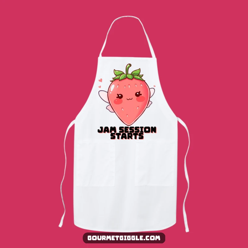 Funny Blushing Strawberry Wings Apron, Cute Kitchen Wear, Unique Funny Gift