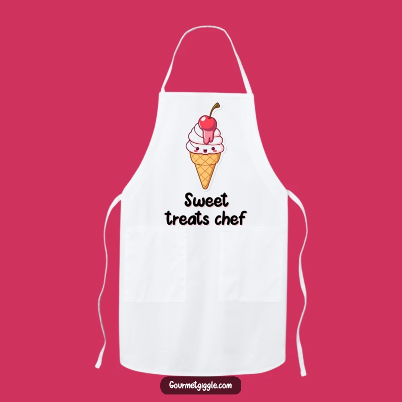 Funny Melting Ice Cream Apron: Delighted Cone for Sweet Kitchen Fun