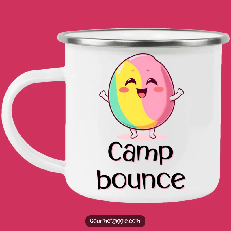 Funny Bouncing Candy Camping Mug - Sweet Adventures with Bouncing Energy