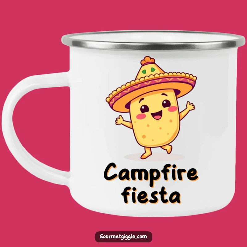 Funny Dancing Taco Camping Mug: Festive Adventure, Sombrero, Unique Funny Gift
