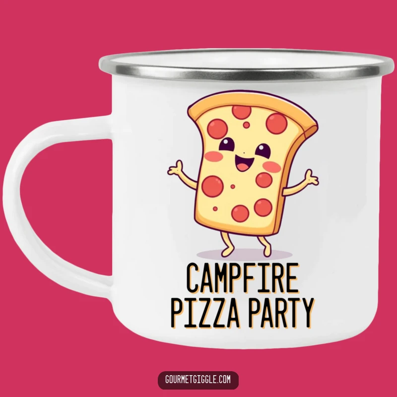 Funny Pizza Jig Camping Mug: Durable & Cheerful Slice for Outdoor Fun!