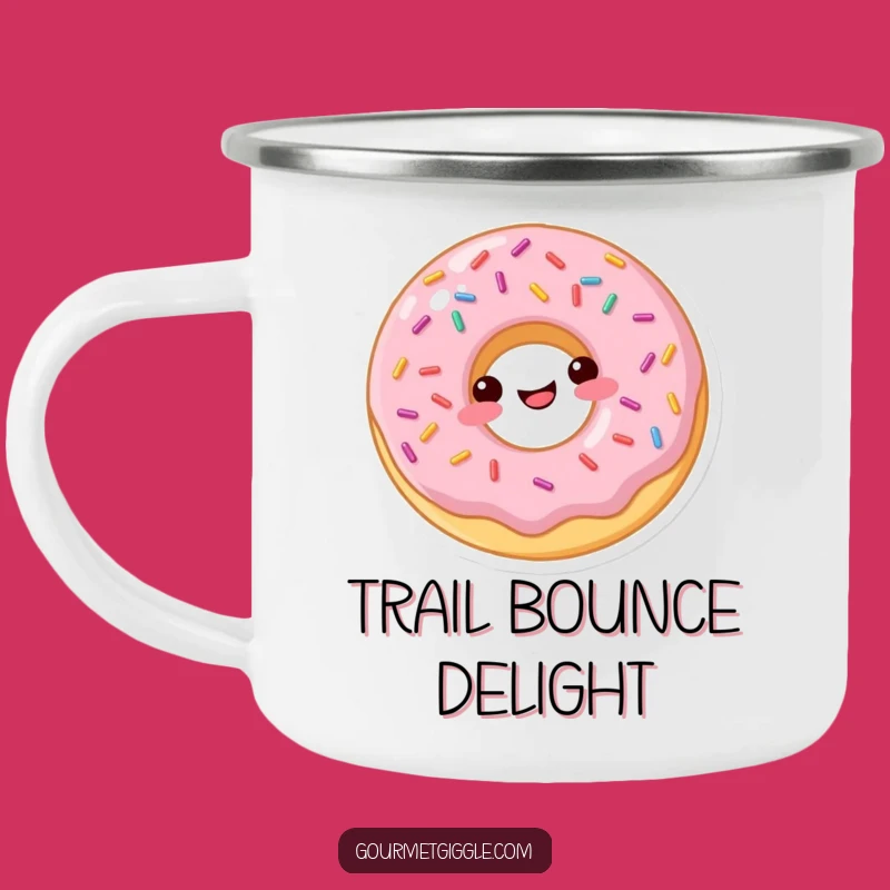 Funny Donut Bounce Camping Mug: Durable & Playful Treat Drinkware