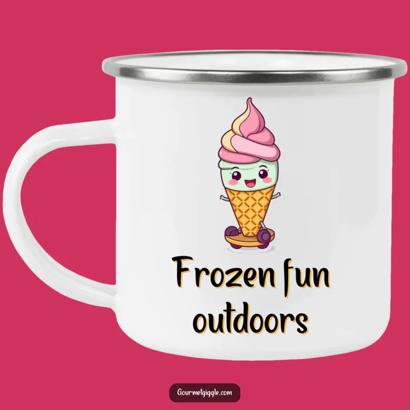 Funny Ice Cream Cone Camping Mug, Fuel Your Adventures with Sweet Cheer