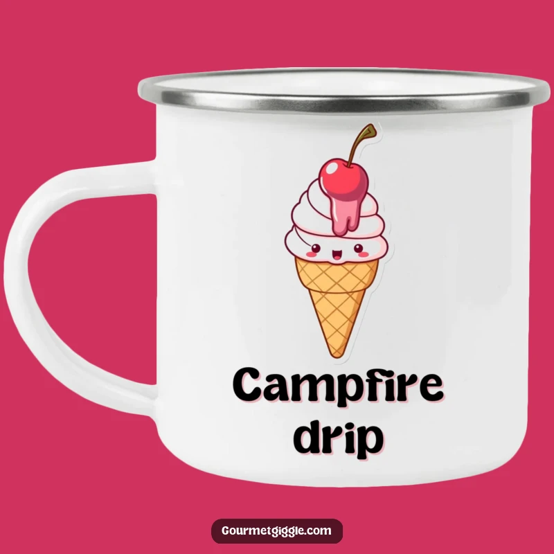 Funny Melting Ice Cream Camping Mug: Delighted Cone for Outdoor Treats