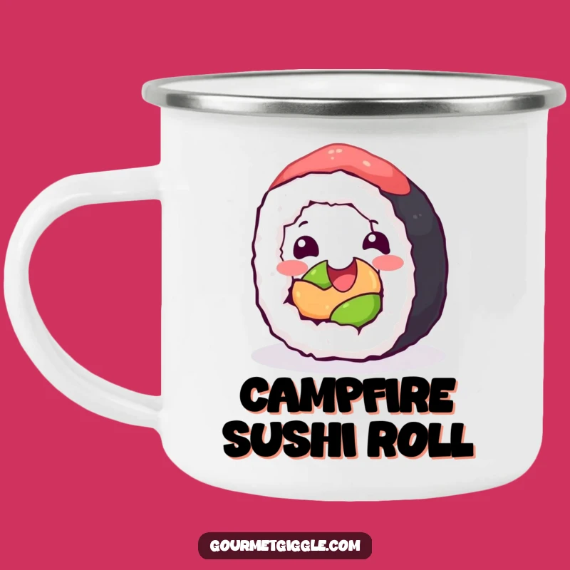 Funny Sushi Roll Camping Mug: Joyful Roll for Outdoor Adventures!