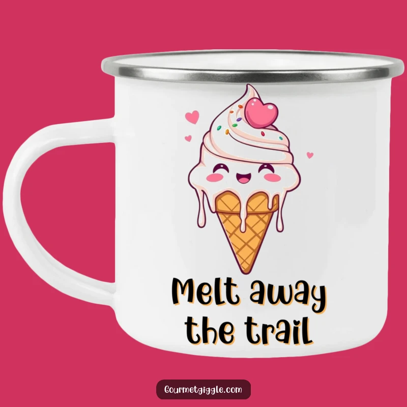 Funny Ice Cream Cone Camping Mug - Dripping Glee, Rugged Funny Outdoor Gift