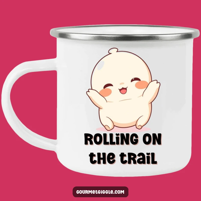 Funny Chubby Dumpling Camping Mug: Enjoy Hot Drinks with Cute Humor on Your Adventures