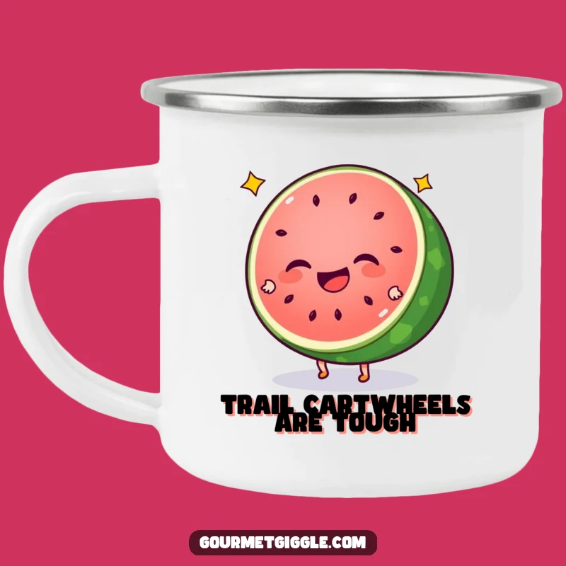 Funny Watermelon Cartwheel Camping Mug: Adventure with Giggles
