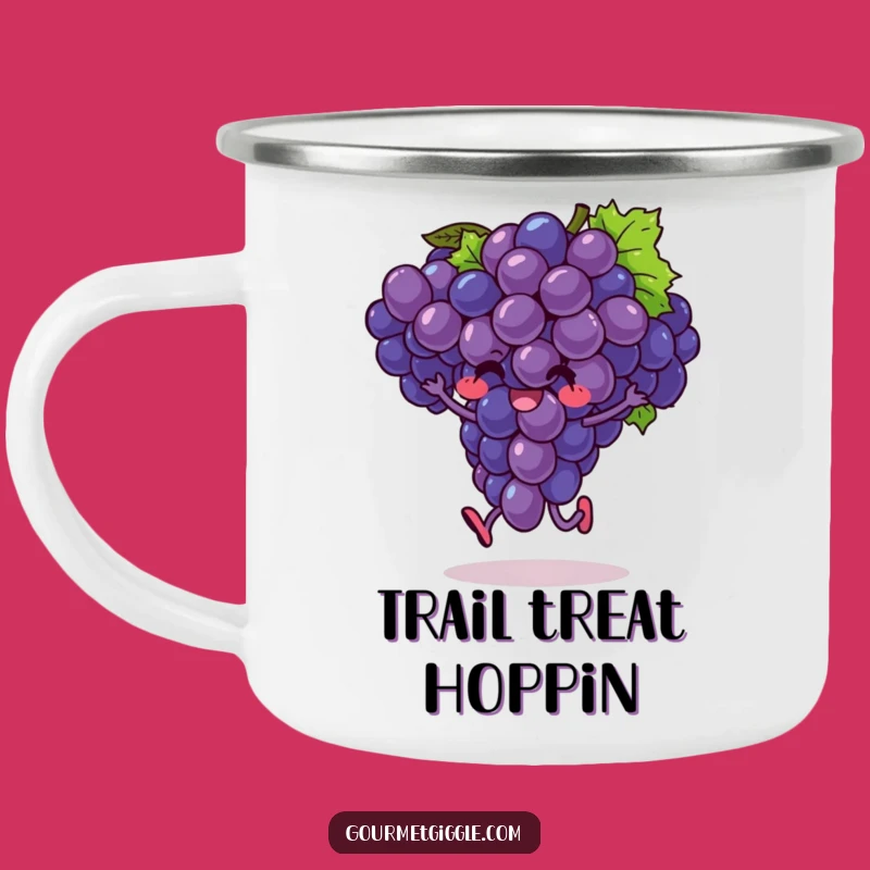 Funny Hopping Grapes Camping Mug: Exuberant Fruit Camp Fun, Great Funny Gift