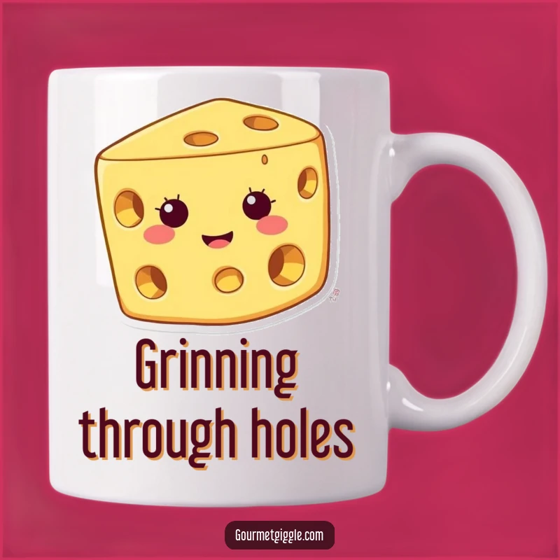 Funny Cheese Mug - Grinning Holes for a Hilarious Gift to Dairy Lovers