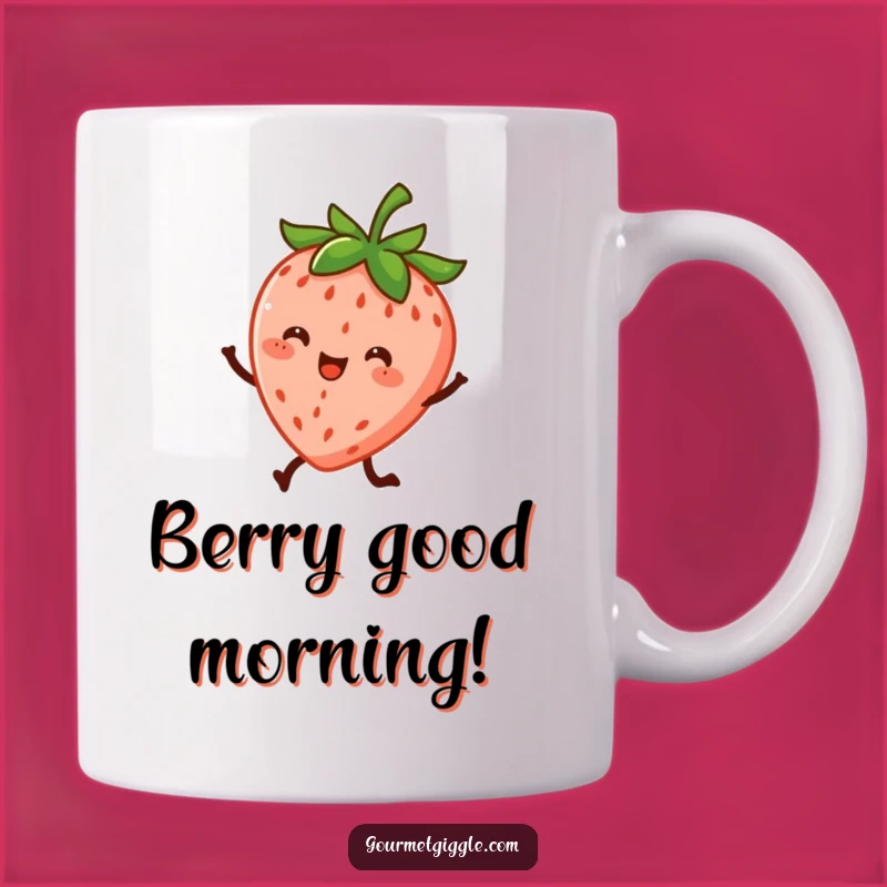 Funny Dancing Strawberry Mug - Energetic Fruit Fun for a Perfect Funny Gift