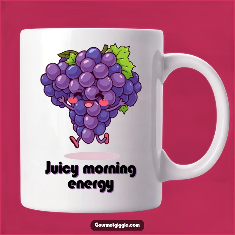 Funny Hopping Grapes Mug: Exuberant Fruit Fun, Perfect Funny Gift for Juice Lovers