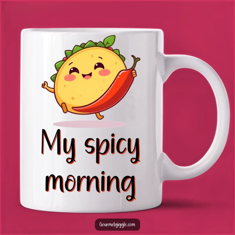 Funny Taco & Chili Mug: Dancing Food - Fiesta Humor Gift