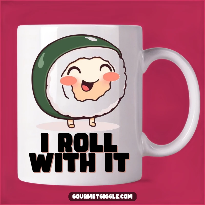 Funny Sushi Roll Jig Mug - A Cheerful Wobbly Foodie Gift