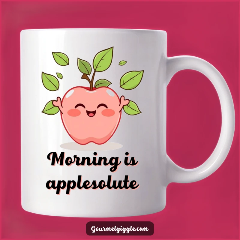 Funny Apple Juggling Leaves Mug: A Whimsical Gift for Fruit Lovers