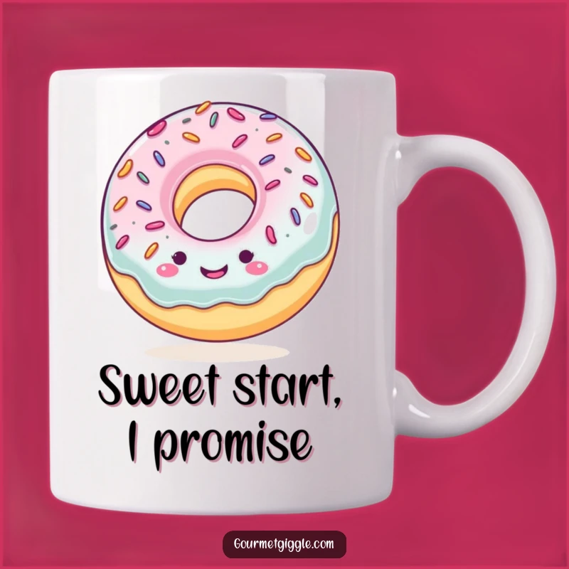 Funny Smiling Donut Mug, A Sweet Treat of Humor for Your Morning Coffee