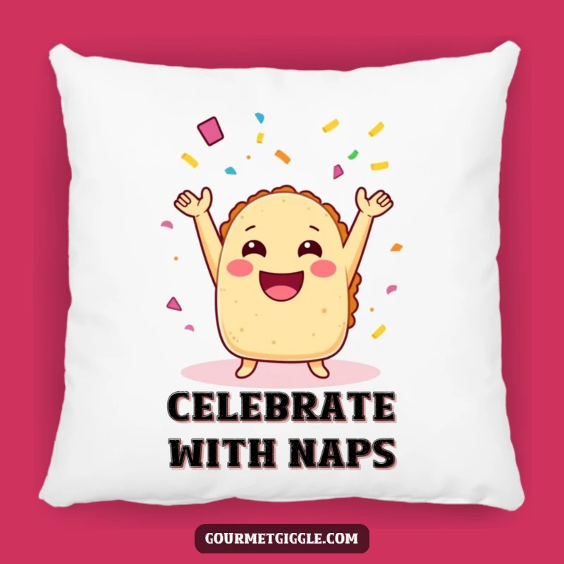 Funny Taco Confetti Throw Pillow: Comfy and Hilarious Home Accent