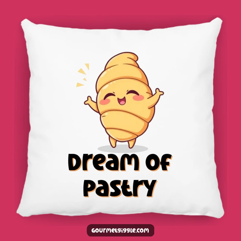 Funny Croissant Pillow: Cozy Dancer, Winking Pastry, Comfort Gift