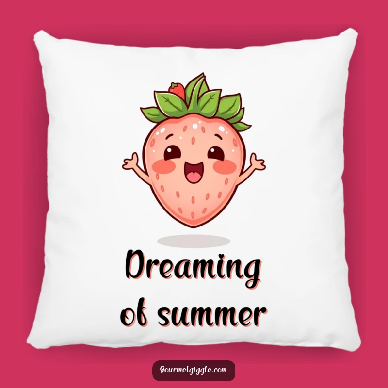 Funny Bouncing Strawberry Pillow - Cozy Fruit Cushion for Cheerful Comfort