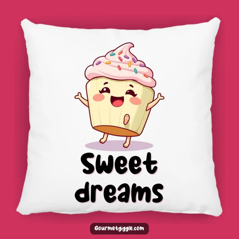 Funny Cupcake Cartwheel Pillow - Snuggle Up with a Giggling Treat