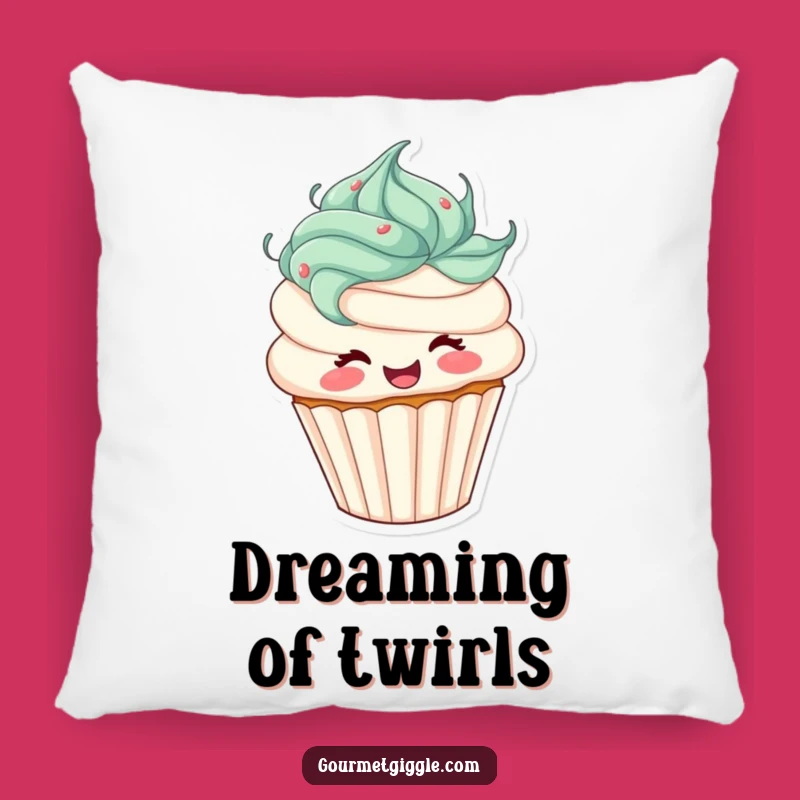 Funny Cupcake Pillow: Cozy Frosting Hair Spinning Design - Cuddle Up with Humor!