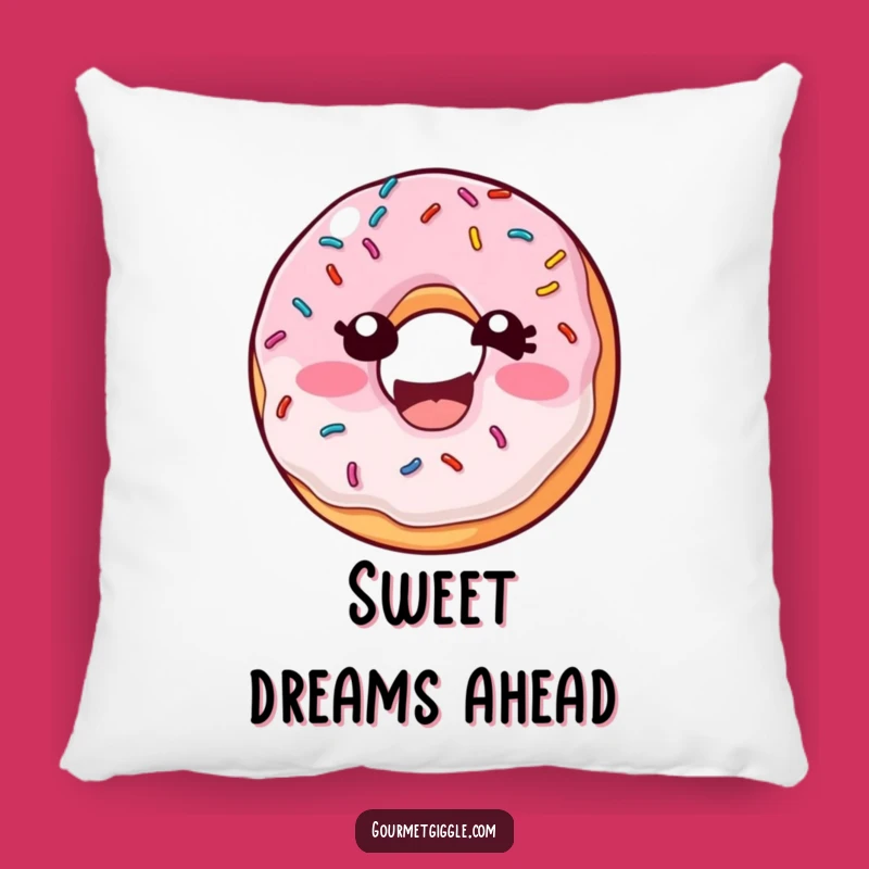 Funny Donut Sprinkles Pillow - Laughing Pastry Comfort, Cute Funny Decor Gift
