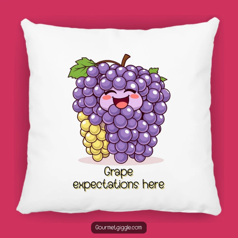 Funny Wiggling Grapes Throw Pillow - Comfy and Hilarious Fruit Decor, Great Gift