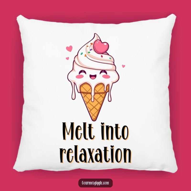 Funny Ice Cream Cone Pillow - Dripping Glee Comfort, Cute Funny Decor Gift