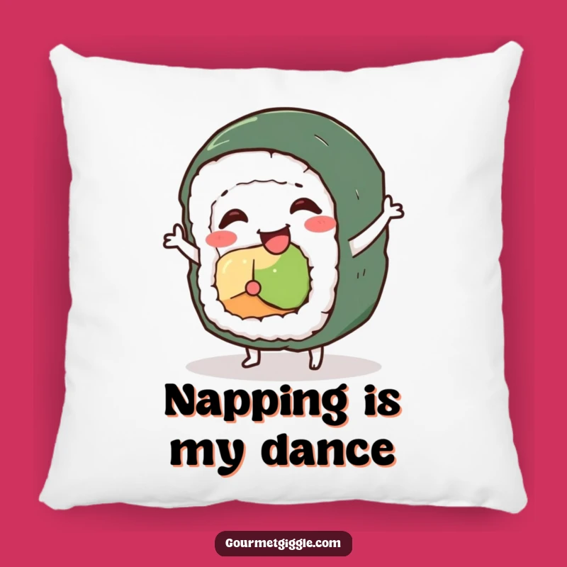 Funny Sushi Dance Pillow: Cozy Wobbly Roll Character Cushion