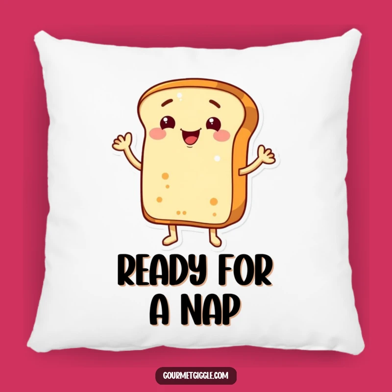 Funny Waving Bread Loaf Pillow - Cozy Baked Good Cushion for Comfort