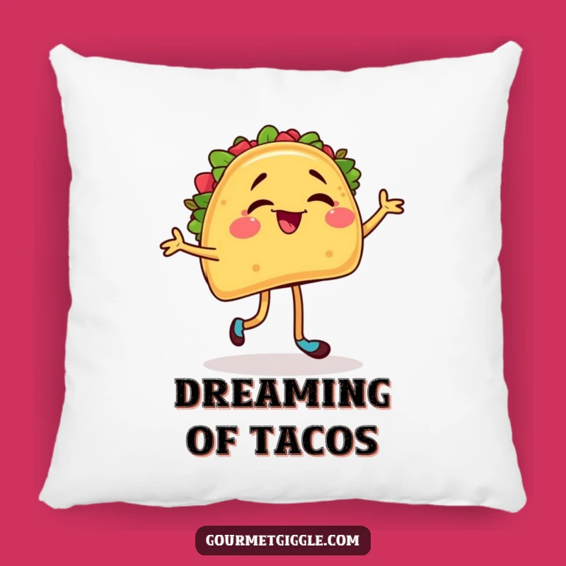 Taco Dancer Pillow - Soft Fiesta Cushion, Hilarious Mexican Food Funny Gift