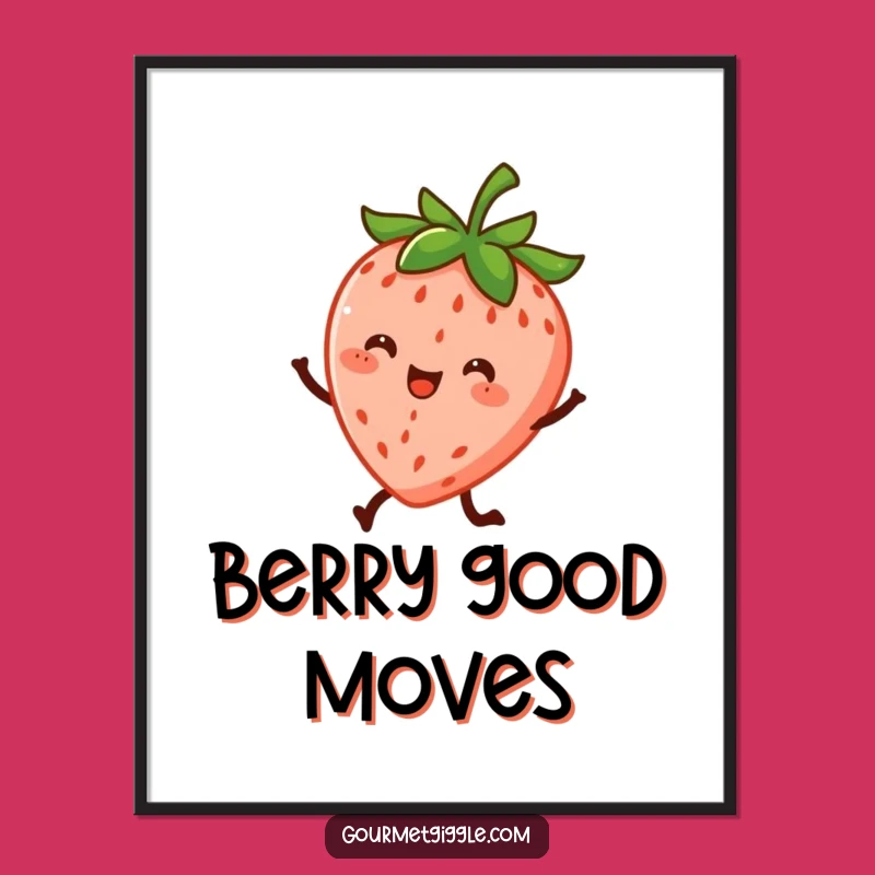Funny Dancing Strawberry Print - Vibrant Art for a Perfect Funny Gift