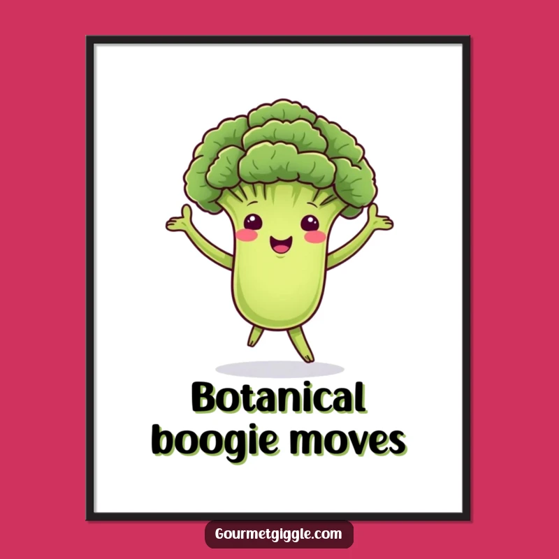 Funny Dancing Broccoli Digital Art Print, Instant Healthy Decor for Your Walls