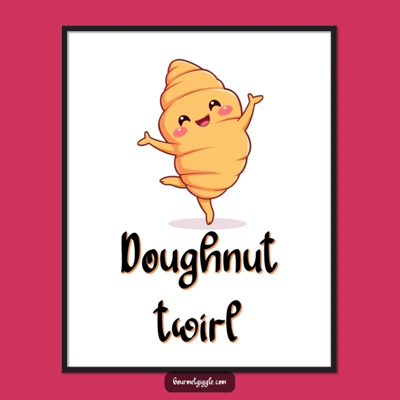 Funny Croissant Pirouette Digital Art: Printable Elegance for Instant Charm!