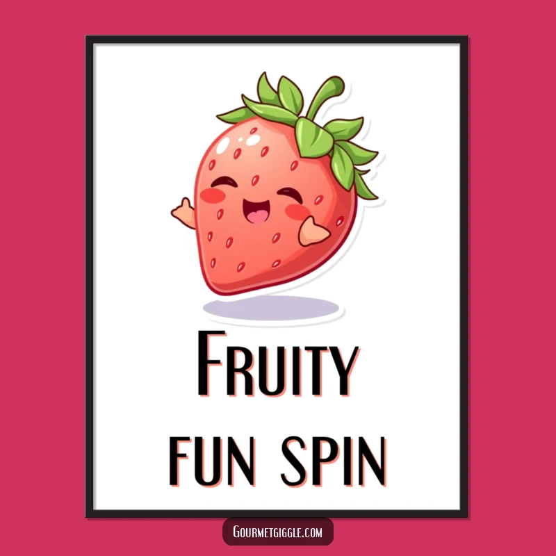Funny Strawberry Digital Art: Giggling Fruit, Instant Playful Gift