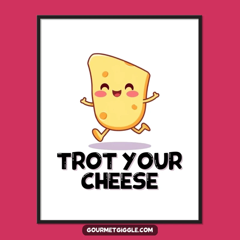 Funny Cheese Trot Digital Art: Happy Character Download
