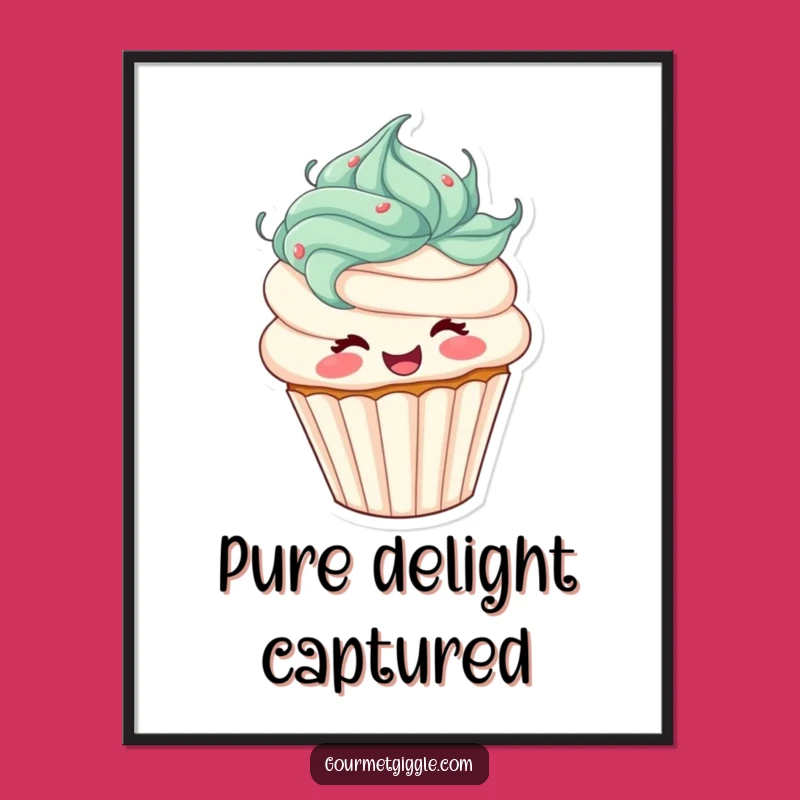Funny Cupcake Digital Print: Joyful Frosting Hair Spinning - Instant Laughs for Your Walls!