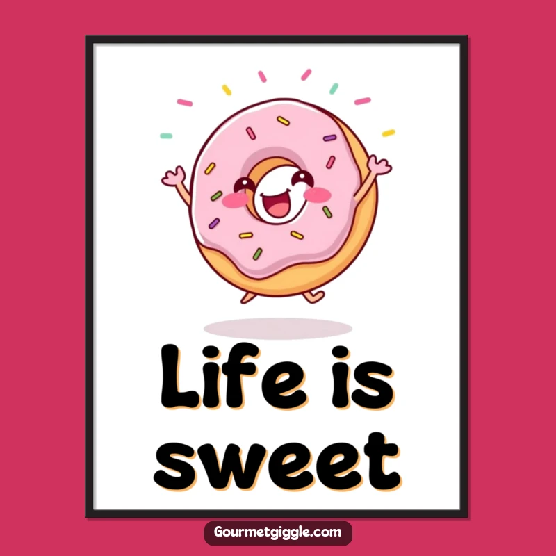 Funny Donut Jig Digital Print: Gleeful Sprinkles Flying - Instant Sweet Decor!