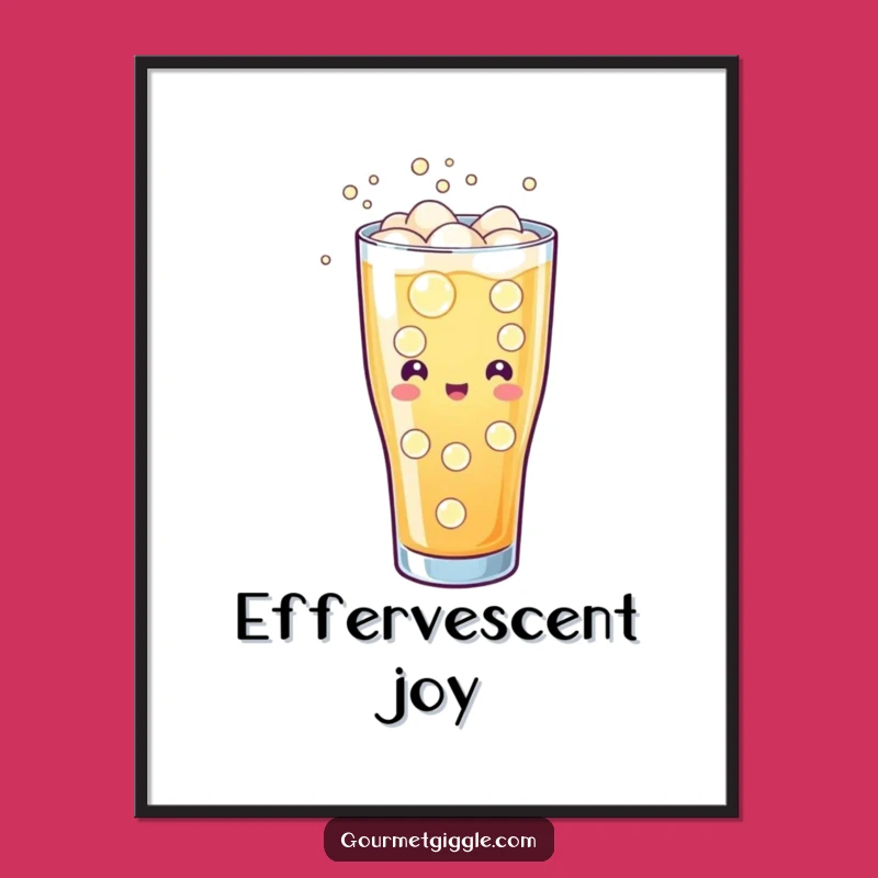 Funny Soda Digital Art: Bubbly Cheerful Fizzing Refreshing Print