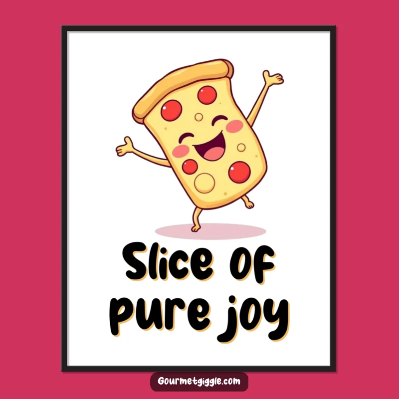 Funny Pizza Cartwheel Digital Art: Instant Cheesy Joy for Your Walls!