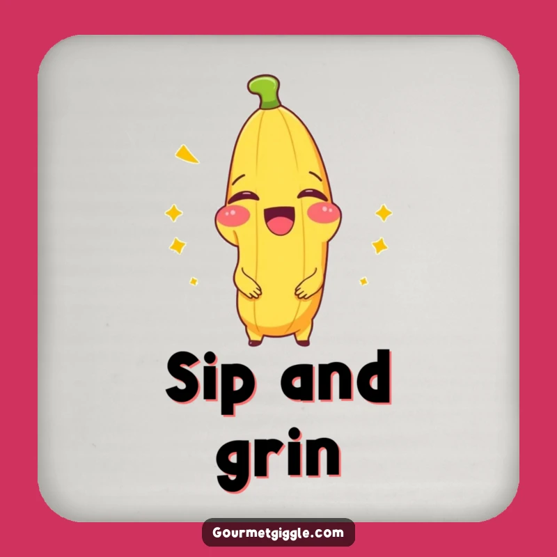 Funny Banana Splitting with Laughter Coaster - Protect Surfaces with Humor