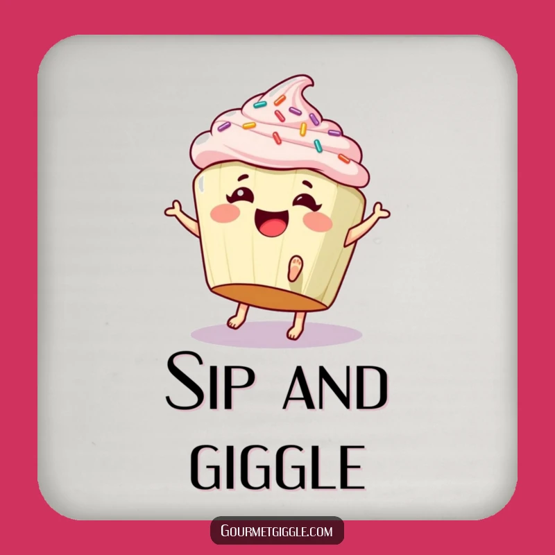 Funny Cupcake Cartwheel Drink Coaster - Protect Surfaces with Sweet Fun