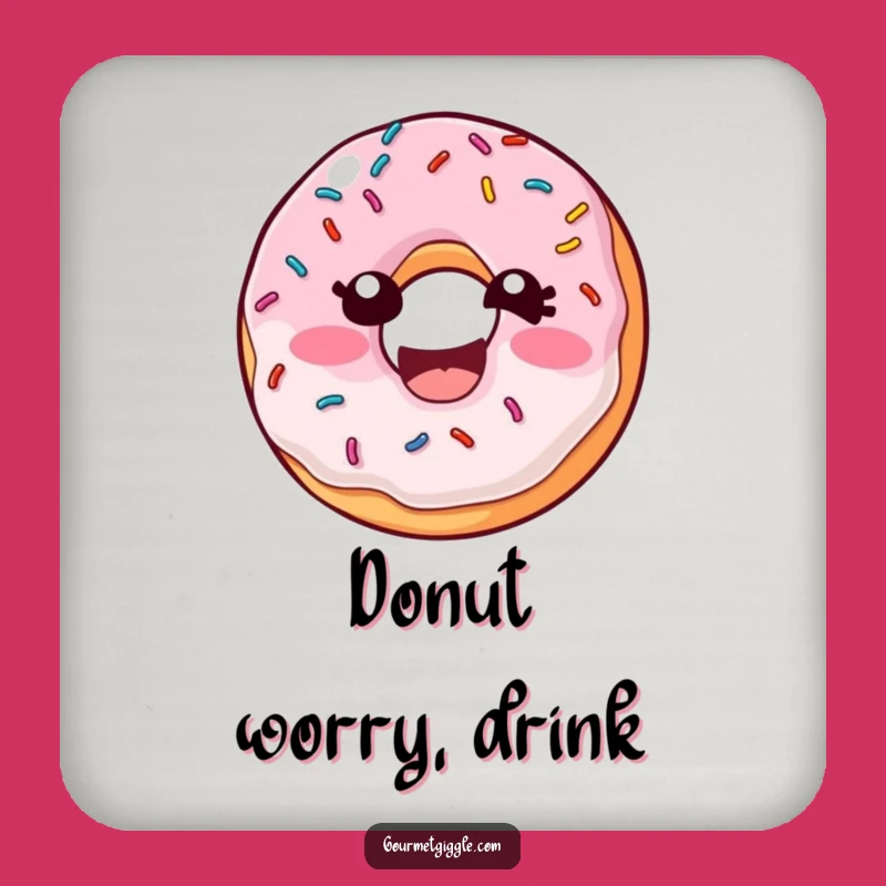 Funny Donut Sprinkles Coaster - Laughing Pastry, Protects Furniture Funny Gift