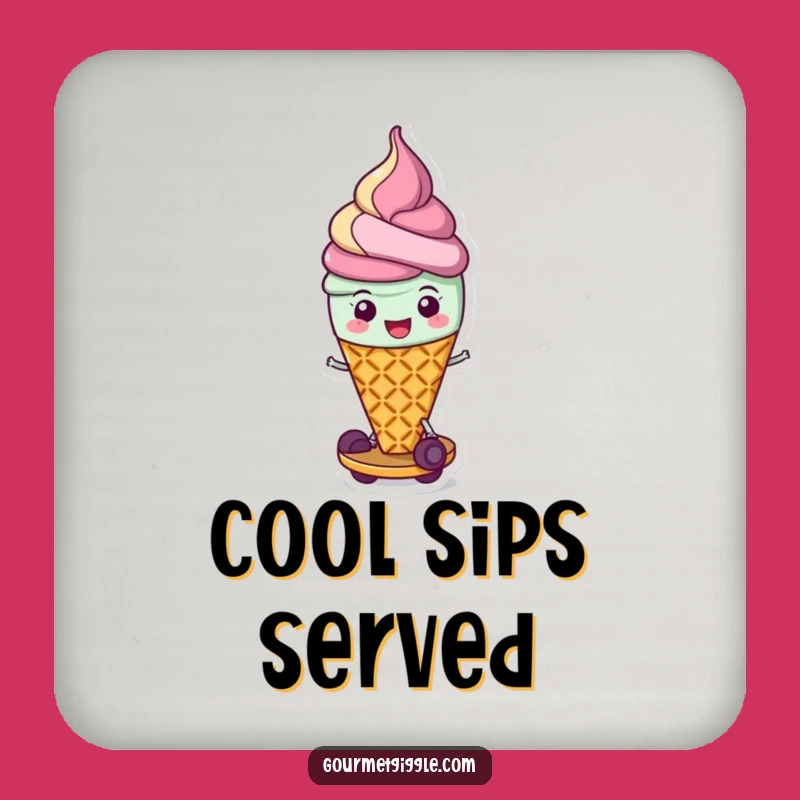 Funny Ice Cream Cone Drink Coaster, Protect Surfaces with a Scoop of Fun