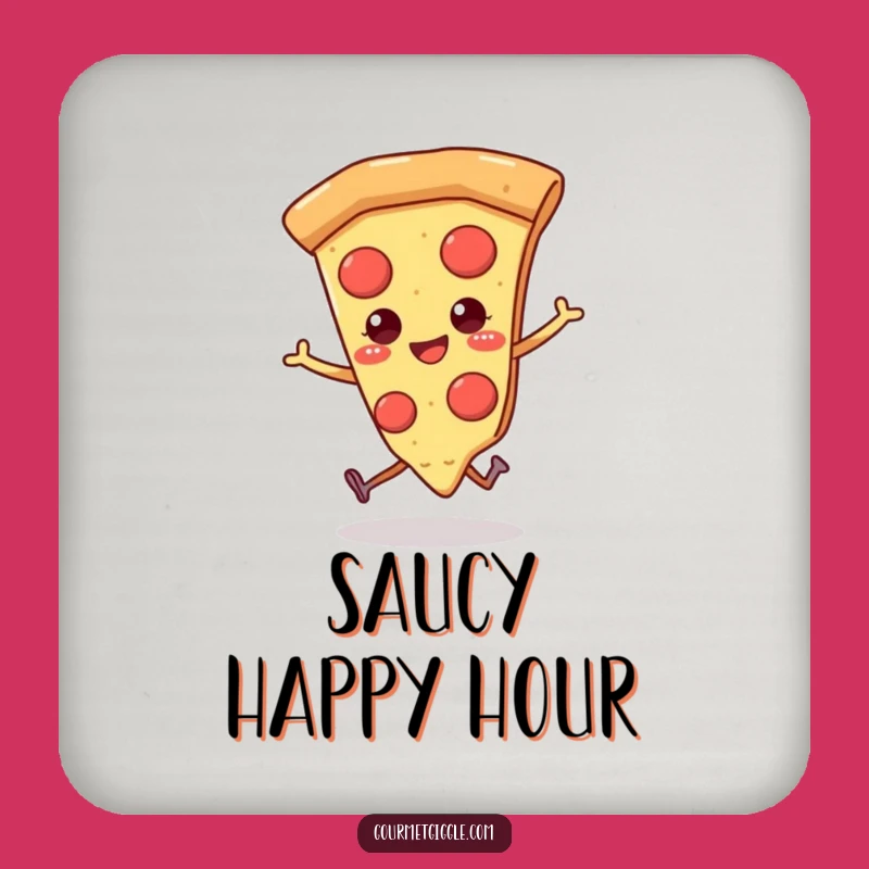 Funny Pizza Coasters: Protect Surfaces with a Skipping Slice
