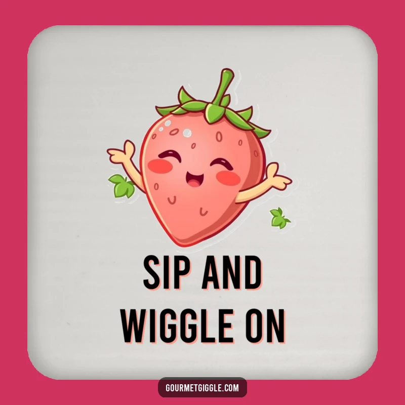 Funny Strawberry Wiggle Coaster - Hilarious Gift for Sweet Tables